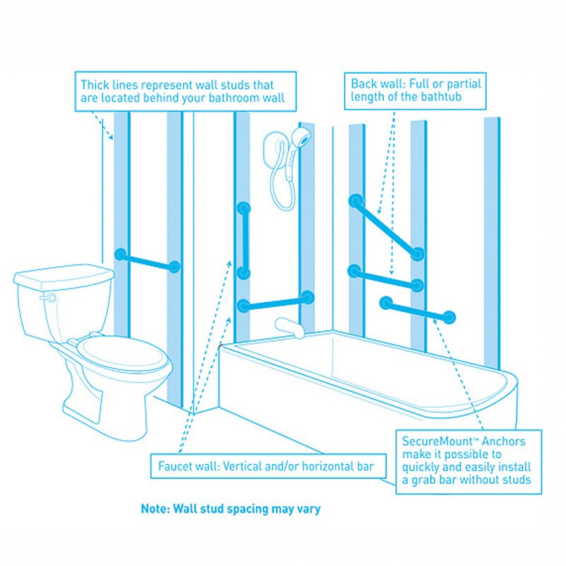 16" Grab Bar with Shelf MOEN Chrome