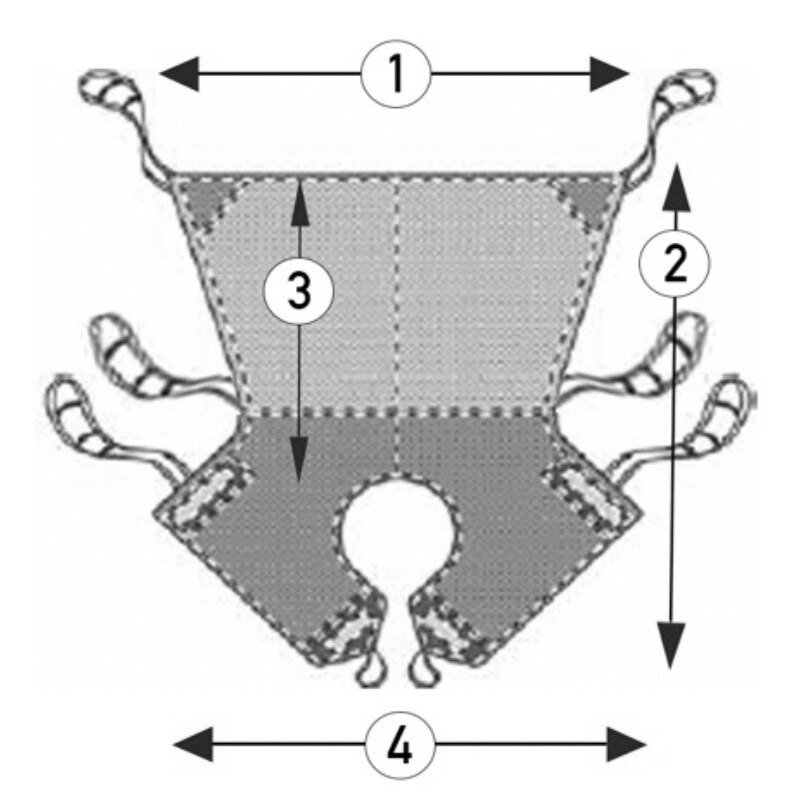 Practika Double Thigh Contoured Sling, 6 Straps, Pressure Reducing