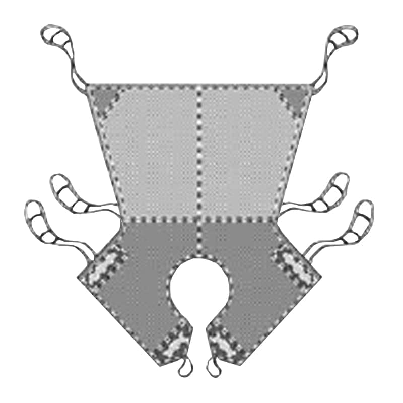 Patient lift Sling, with ultra-slippery fabric double legs - 6 straps without headrest